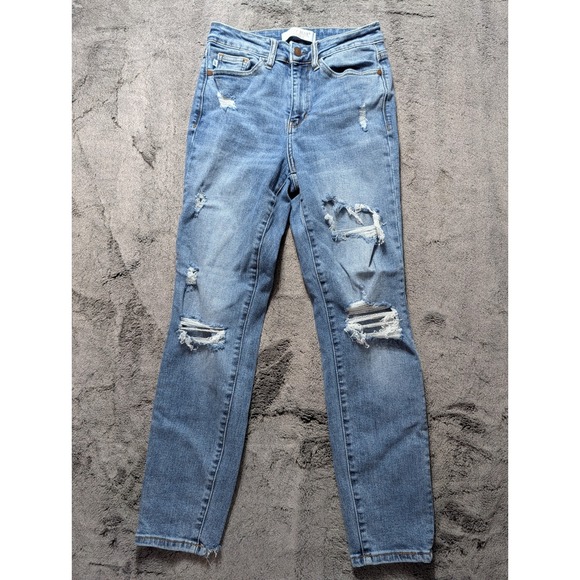 Judy Blue Denim - Judy Blue Slim Fit Distressed Jeans Women's Size 0/24 Light Wash